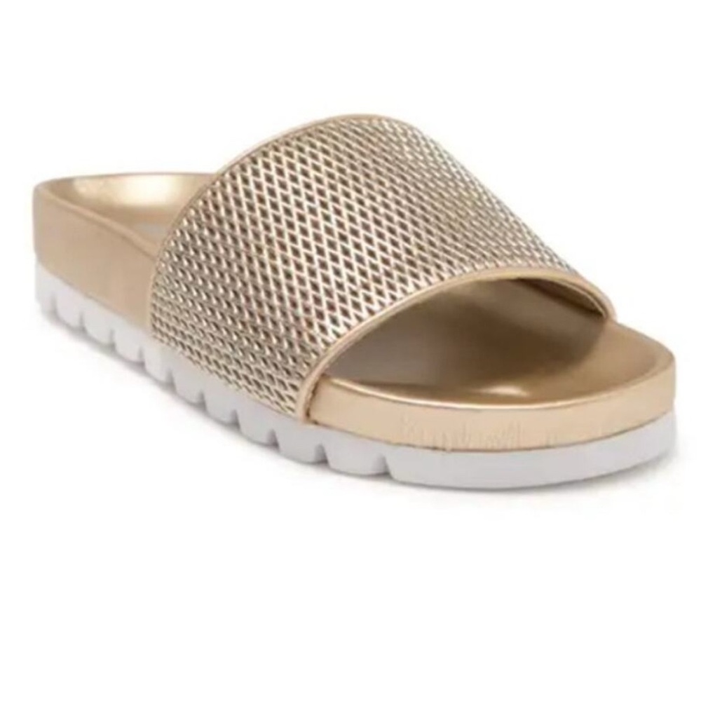 J/SLIDES Urban Sport Lorenzo Gold Textured Leather Sandal